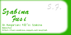 szabina fusi business card